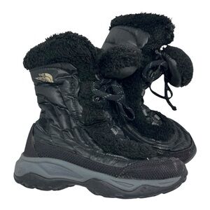 The North Face Girl's Size 1 Boots Black Goose Down Insulated Lace Up TNF
